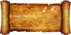 Lovas Adrián névjegykártya